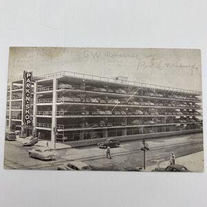 Vintage Tampa FL Postcard Park 'N Shop Parking Garage Downtown‎ Unposted